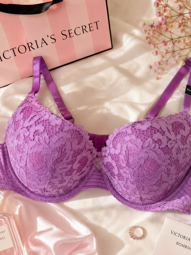 Victoria's Secret Very Sexy Push Up In Purple Lace Us 32dd Nwt Coquette Fairy